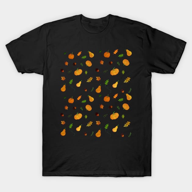 Cute orange autumn/Fall pattern T-Shirt by Starlight Tales